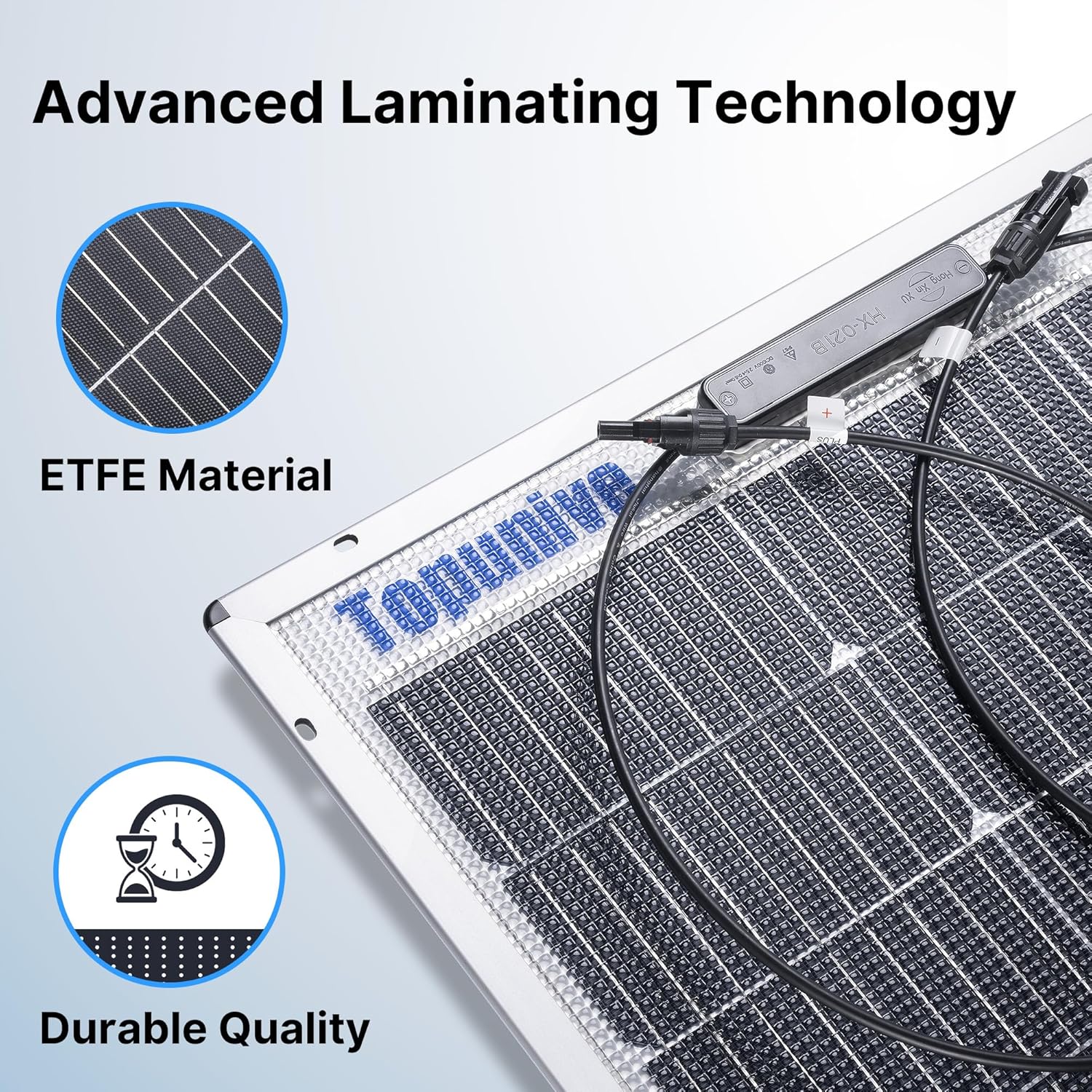 Bifacial 100W 12V Solar Panel 9BB Monocrystalline Cell 12 Volt for Marine RV Trailer Boat Cabin Van Car Uneven Surfaces 12V Battery Charge