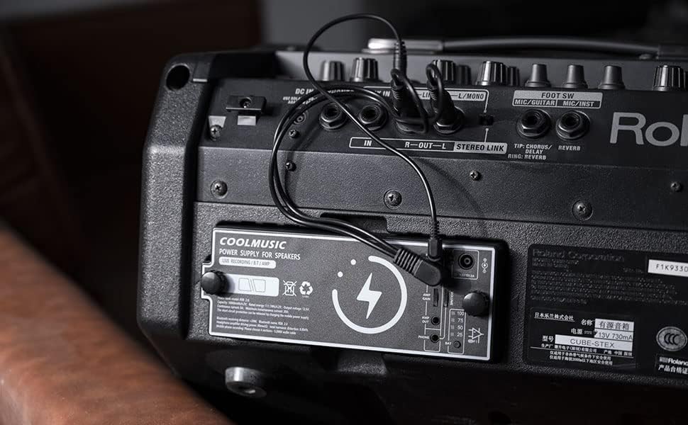 COOLMUSIC Battery for Guitar Amplifier Roland Cube Street EX, Power Bank PRO，Rechargeable, Headphone Amp, Bluetooth，Backup