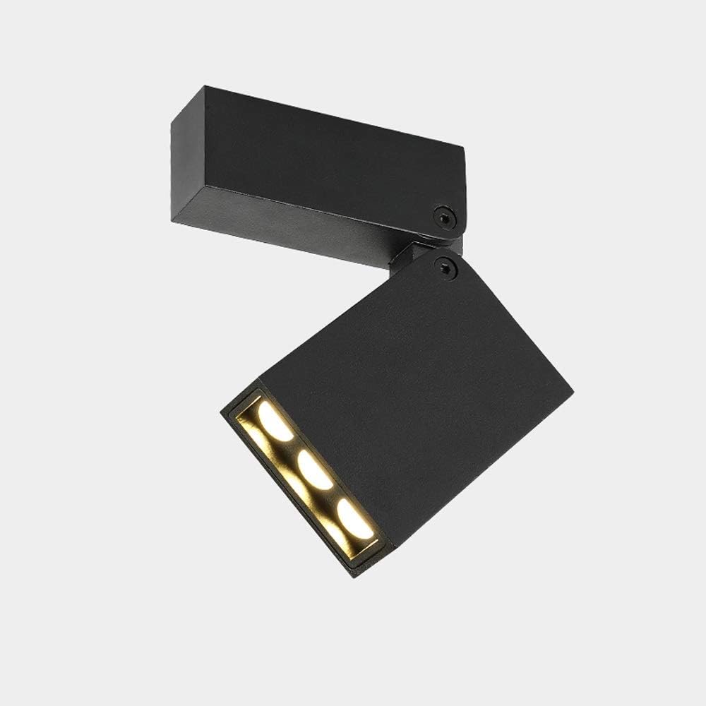 GeRRiT Modern Simplicity Led Small Spotlight Personality Folding Square Grille Lamp Ceiling Simple Wall Mounted Line Single Lamp Living Room Ceiling Light 6W Adjustable 360°Downlight Fittings (Color