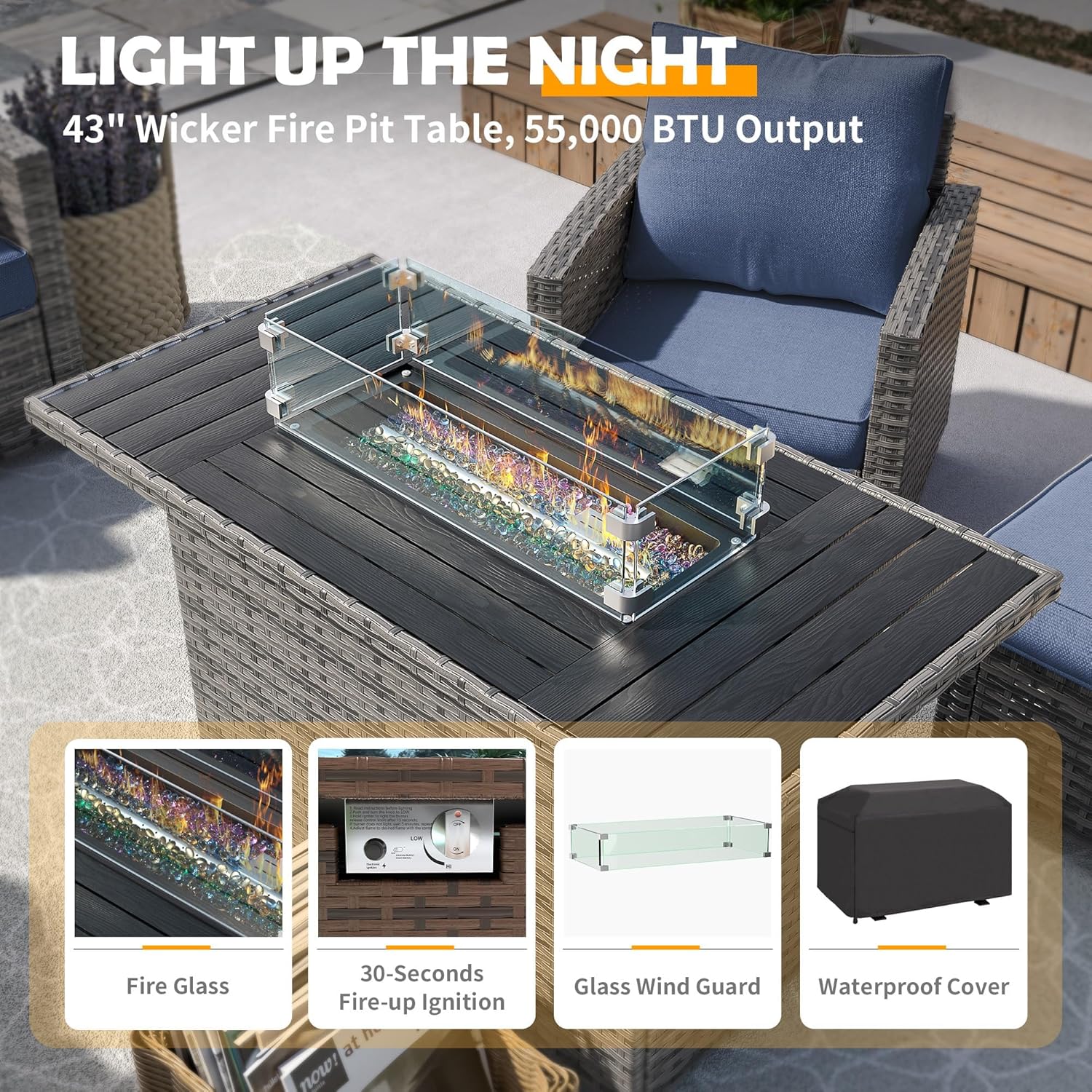 UDPATIO Patio Furniture Set with 44