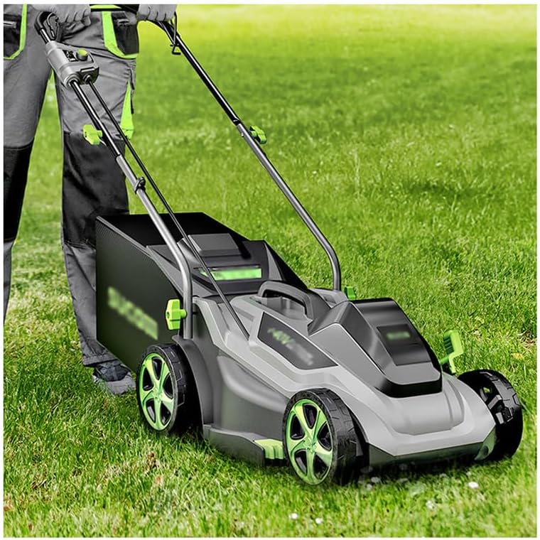 Electric Lawn Mower Cordless 7 Position Height Adjustment,Battery Operated Lawn Mower 16