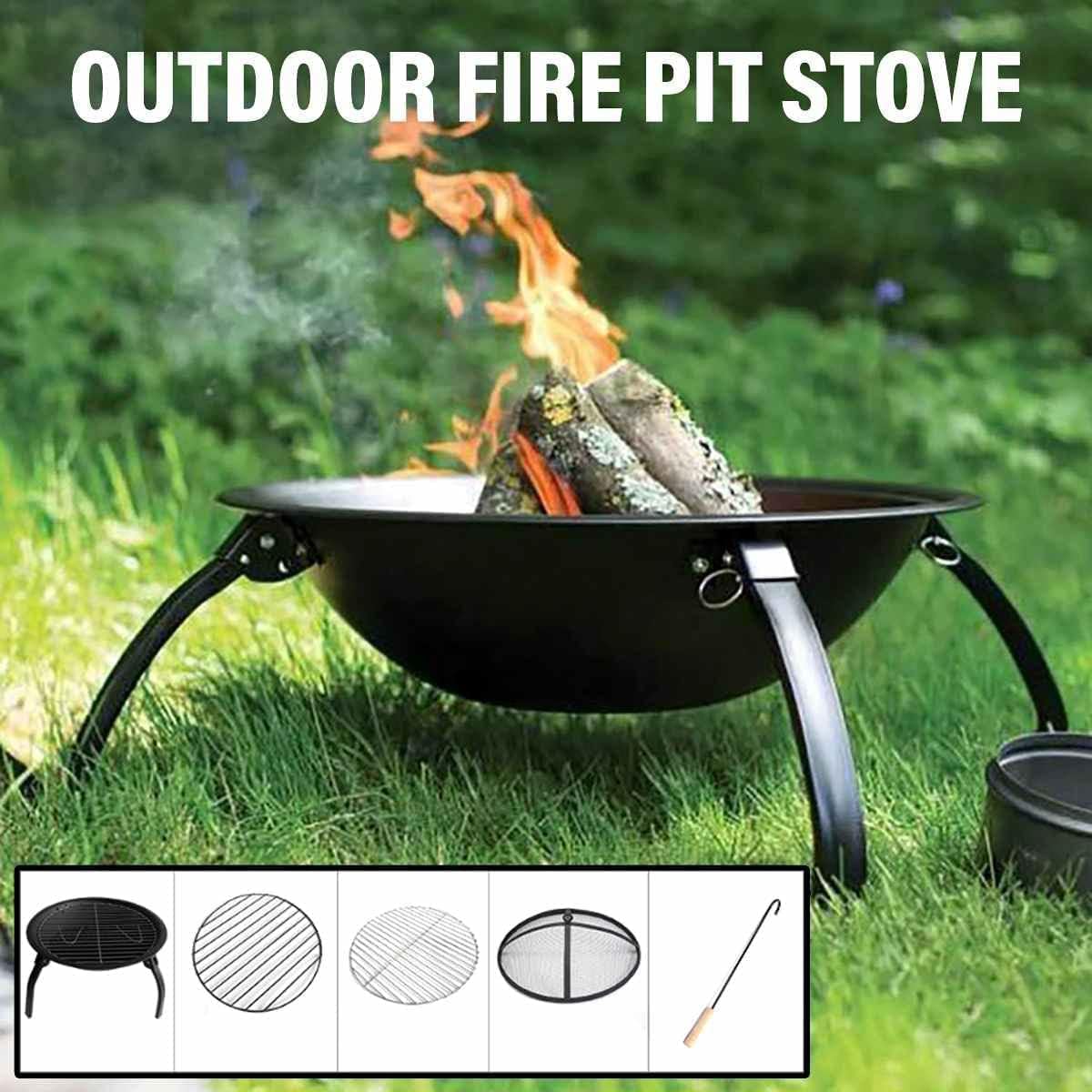 BBQ Grill Outdoor Fire Pit Outdoor Party BBQ Fire Pit with Stick Winter Heating Furnace Charcoal Fireplace Brazier Burning Stove BBQ Grill