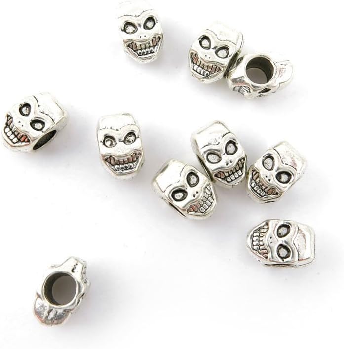 Price per Lot 460 PCS Jewelry Making Charms Antique Silver Tone Color Jewellery Charme Findingss Bulk Wholesale Suppliers Arts Crafts 00755 Skull Loose Beads
