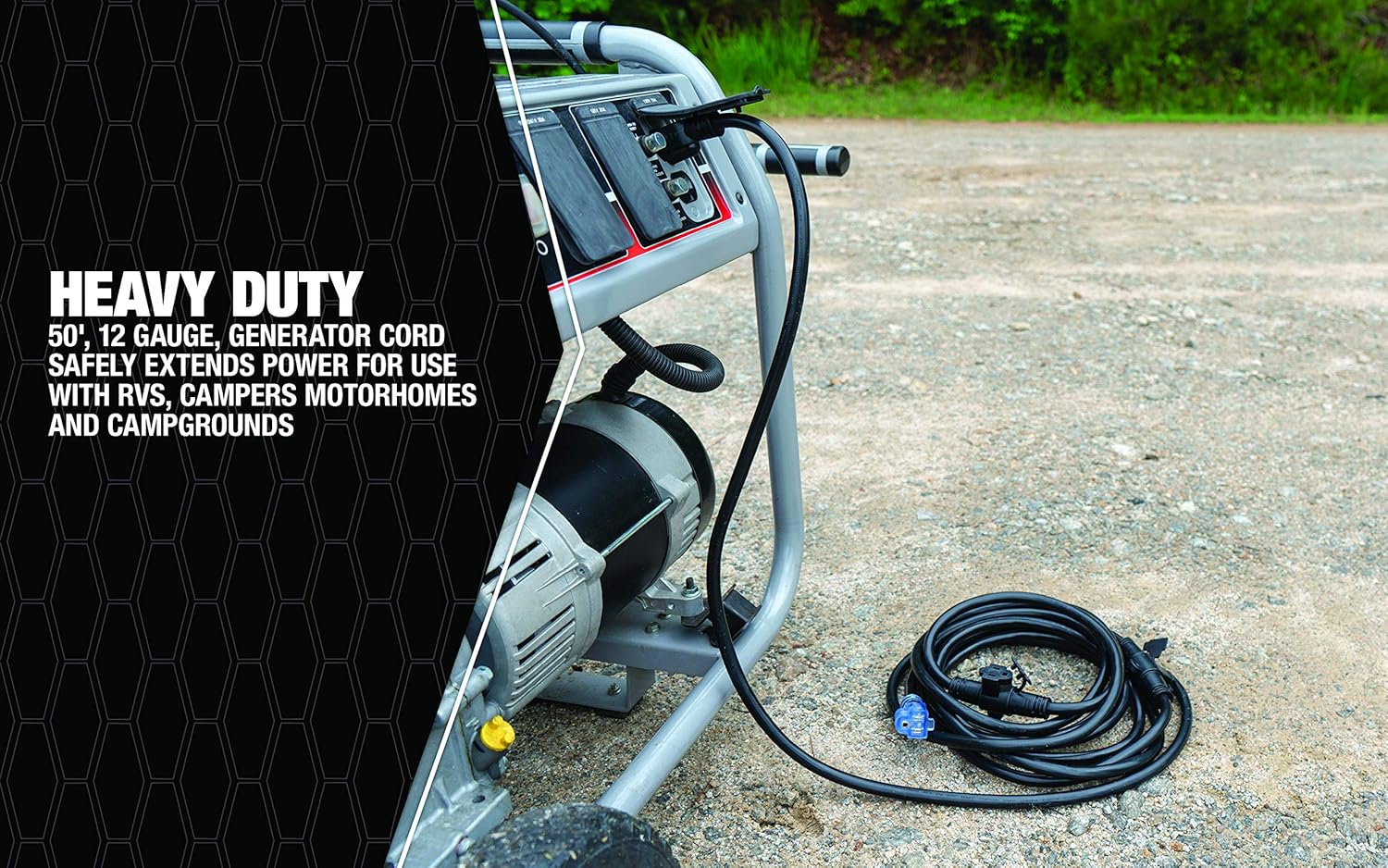 Southwire 65039101 12/3 50-Ft. Generator Power Cord; Black