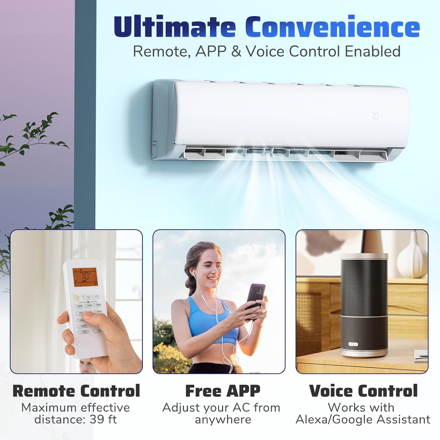 DORTALA 23000 BTU Mini Split Air Conditioner, 17 SEER2 208-230V Wifi Enabled Ductless Inverter Wall AC Unit & Heater with Remote, Installation Kit, Pre-Charged Heat Pump System for Alexa