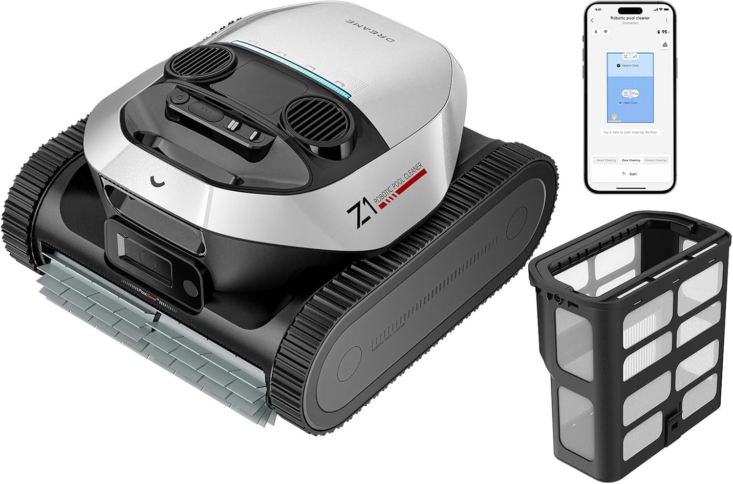 DREAME Z1 Cordless Robotic Pool Cleaner with Dreame Genuine Debris Filter Basket