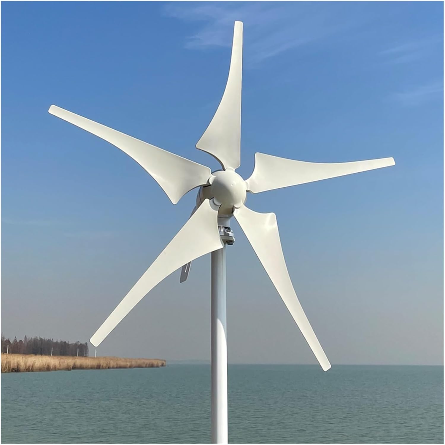 5000W Horizontal Wind Turbine 12V 24V 48V Small Power Generator Low Noise Windmill for Small Household Farms Low Starting Speed for Home(Hybrid Control,48V)