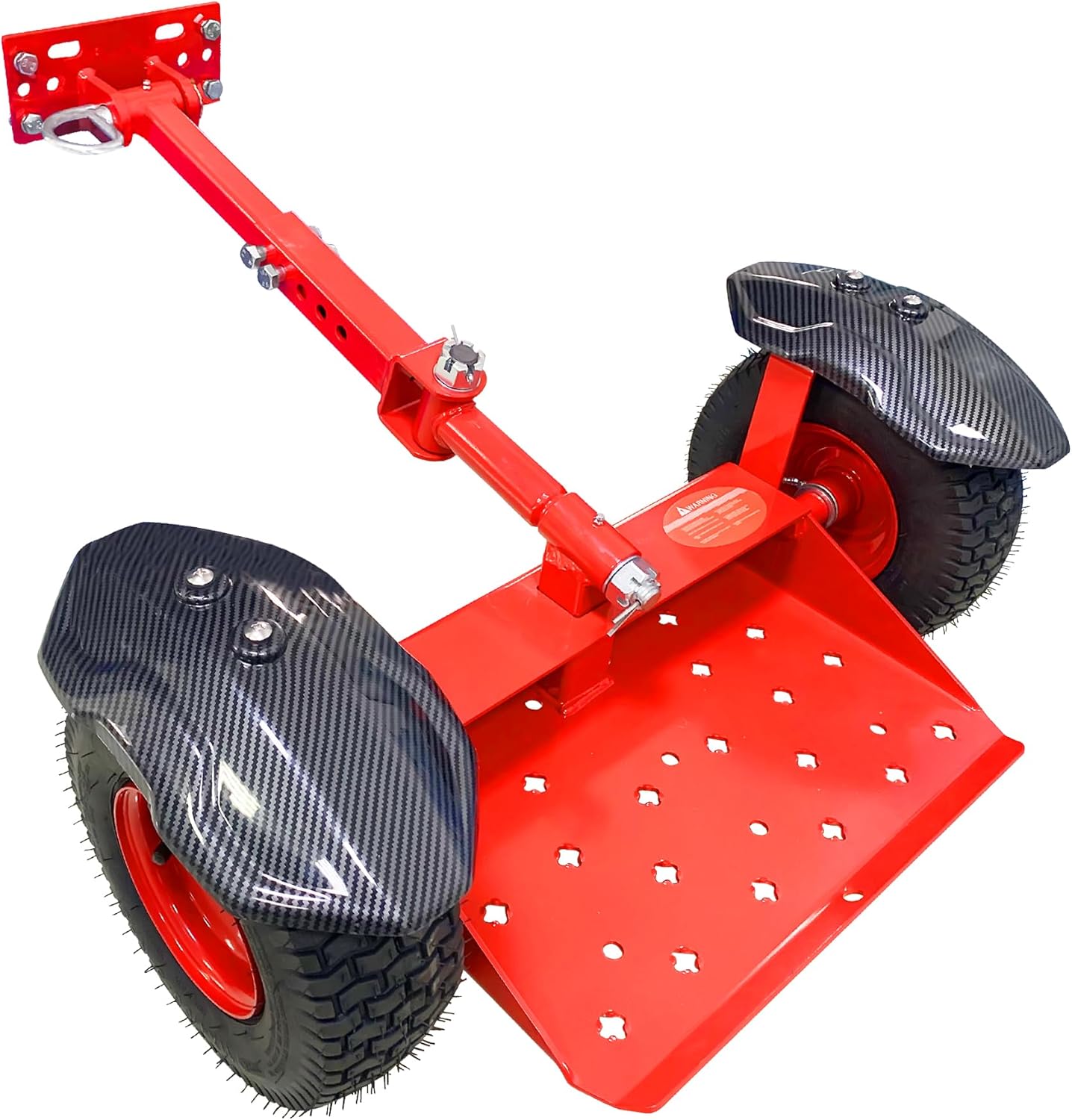 Two Wheels Lawn Mower Sulky for Lawn and Landscape Professionals Vacuum Wheel with Mudguard Added（RED）