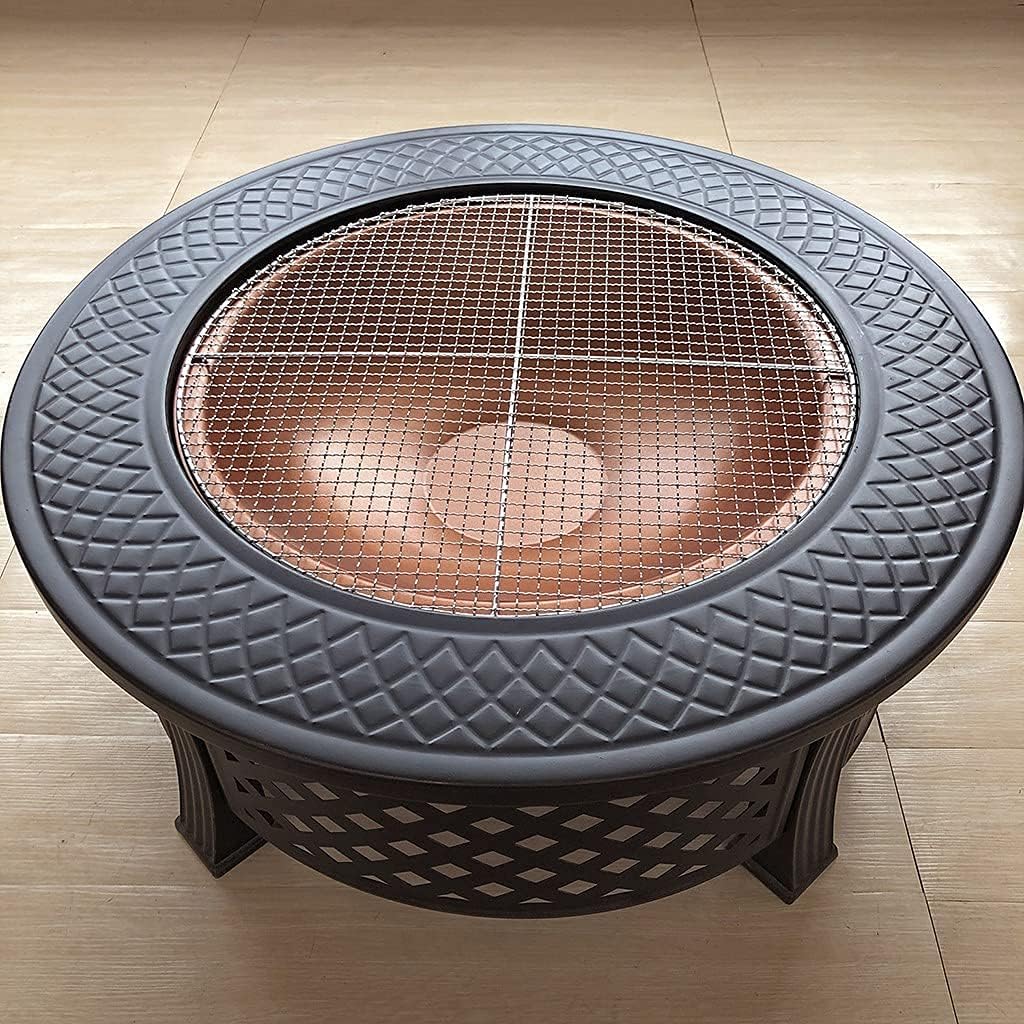 Firepits and Firebowls with Lid BBQ Grill Tripod Guard and Cover Round Large Patio Heater, Fire Pits Bowls for Garden Table Wood Burning Cast Iron Log Burner Outdoor Camping Outdoor Fire Pits