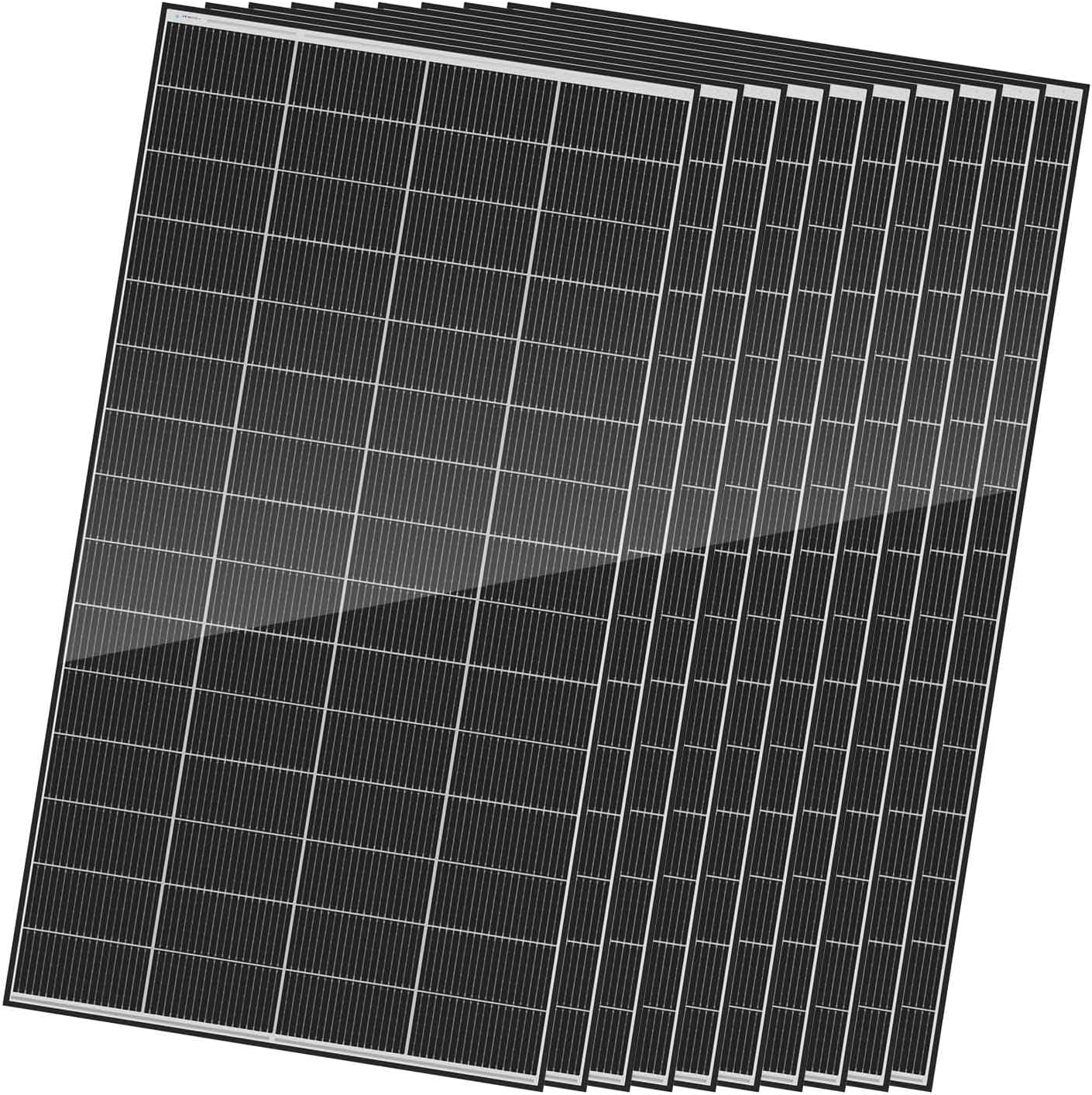 Renogy 320 Watts Solar Panels 10PCS 12V/24V N-Type 18BB Solar Panel Monocrystalline Total 3200W On/Off Grid Application Over 1000 Watt Solar Panel 25% High Efficiency for Homes Roof RV Boat Black