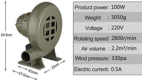 High-Performance Centrifugal Air Pump, 220V Copper Fan, 2800 RPM Blower for Barbecue Grill & Fireplace, 60 Watts, Efficient Cooling & Heating Solution