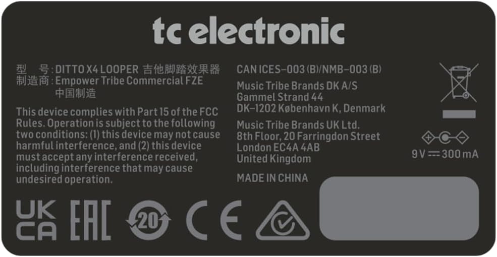 TC Electronic DITTO X4 LOOPER Simple and Intuitive Dual-Track Guitar Looper Pedal with Powerful Loop Effects