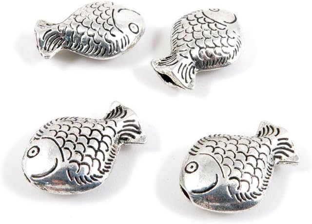 330 Pieces Antique Silver Tone Jewelry Making Charms Findings Fashion Wholesale Supplies Pendant Lots Bulk Supply R4RL1U Fish Loose Beads