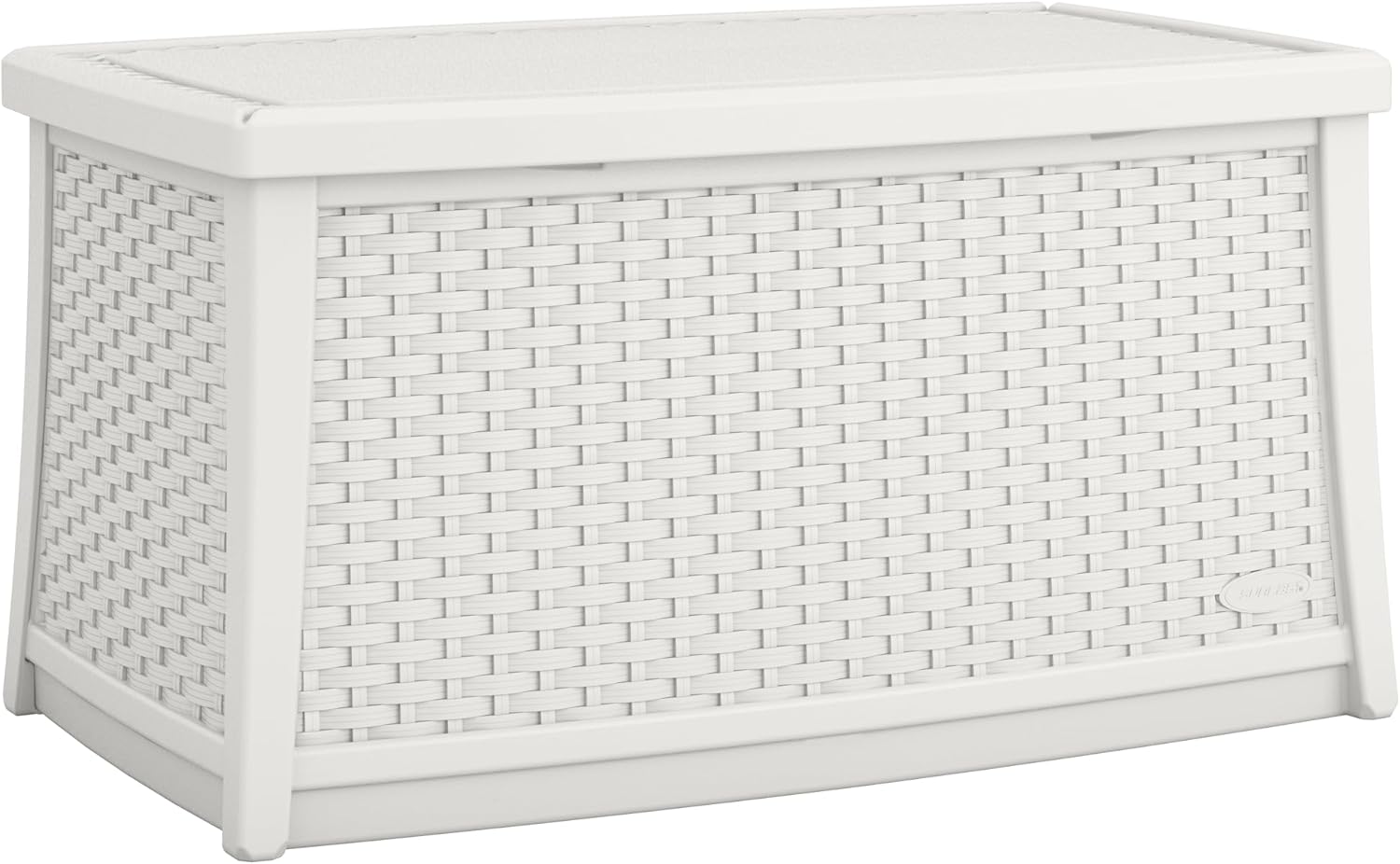 Suncast Elements Coffee Table with Storage, Weather-Resistant, Hinged Lid, Spacious 30 Gal. Hidden Storage, Ideal for Patios and Outdoor Spaces, Ice Cube, Made in the USA