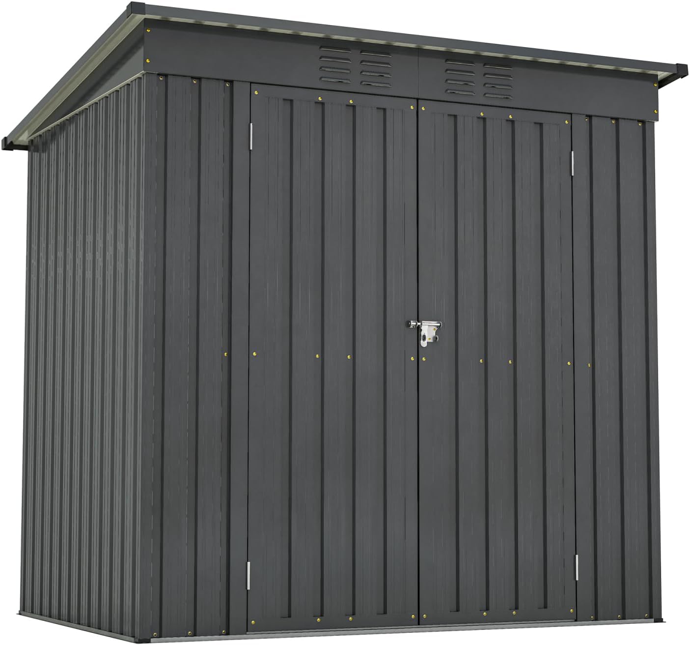 6 x 4 ft Outdoor Storage Shed, All Weather Tool Shed for Garden, Backyard, Lawn, Black