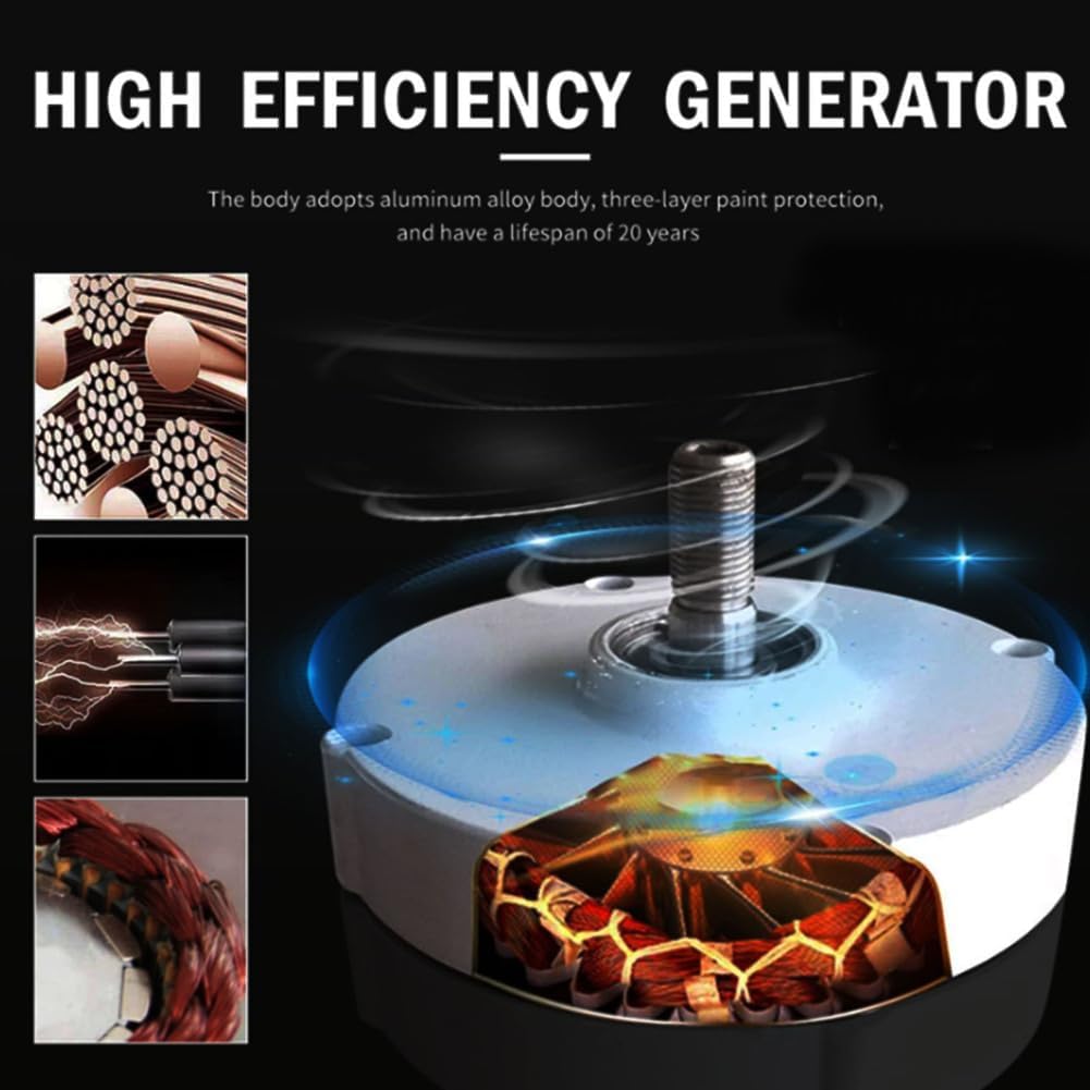12000W 3 Blade Vertical Axis Wind Turbine Generator Kit with Controller,12V-220V Low Noise Magnetic Levitation Design, Home Wind Power for Boats, Cabins