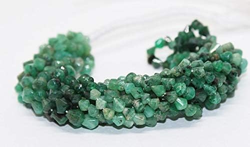 13 inch natural beads strand of 3-4mm faceted fancy emerald gemstone beads for DIY jewelry - necklace, bracelet, earring, ring.