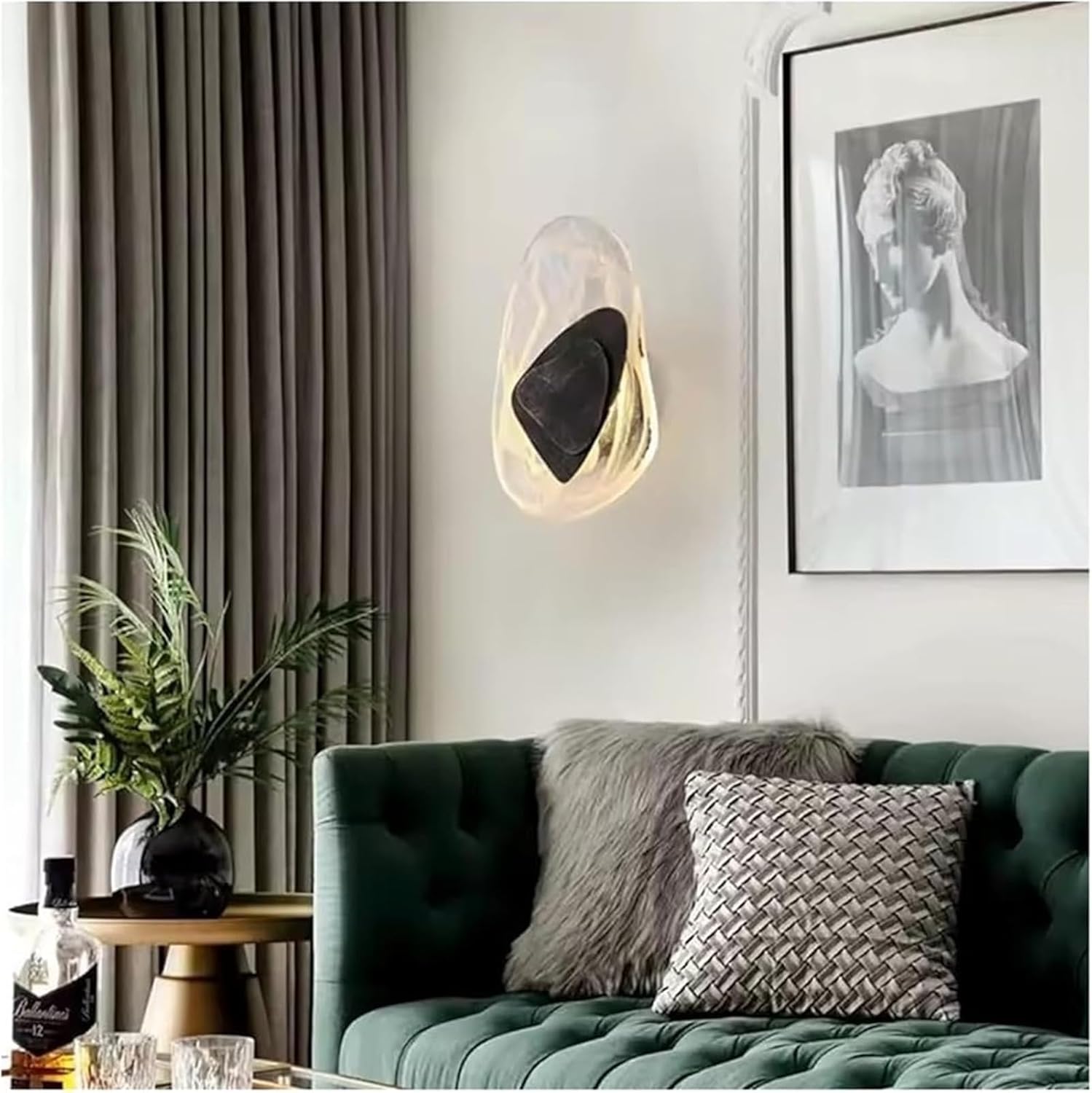 Modern LED Wall Lamp Bedside for Living Room Bedroom Background Aisle Entrance Stairs Patio Home Decor Lighting Fixture Contemporary(Rust,Tricolor Light)