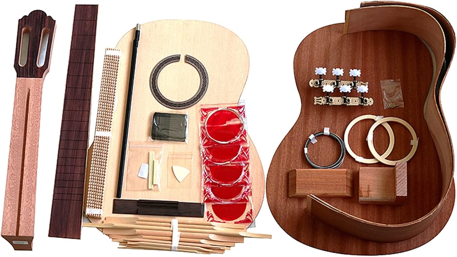 Classical Guitar Plywood DIY Production Combination Accessories Full Set of Guitar Production Material Combination Accessories DIY Guitar Kit (Color : 2)