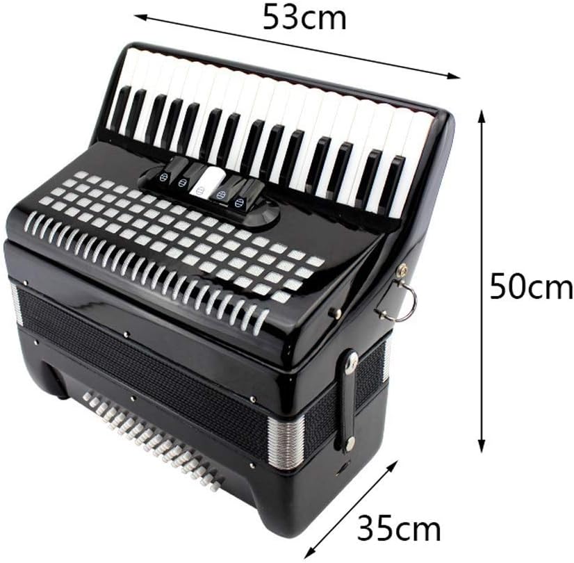 60-Bass 34-Key Accordion, Black, Wood & ABS Plastic, 5 Voice Change, Beginner's Ensemble