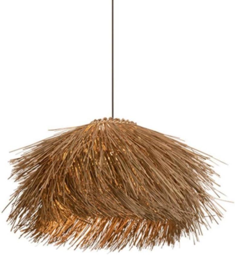 Boho Rattan Pendant Lamps, Wabi-sabi Style B&B Restaurant Hanging Lamp, Zen Tea House Living Room Chandelier, Hotel Shop Commercial Ceiling Lighting Fixture, Hand-Made Rattan Lampshade