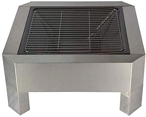 Outdoor Fire Pits Outdoor Wood Burning Firepit Fire Pit Metal Square Firepit Patio Stove Wood Burning Fire Pit Bowl for Backyard Garden Camping with Cover BBQ Cooking for Outside C