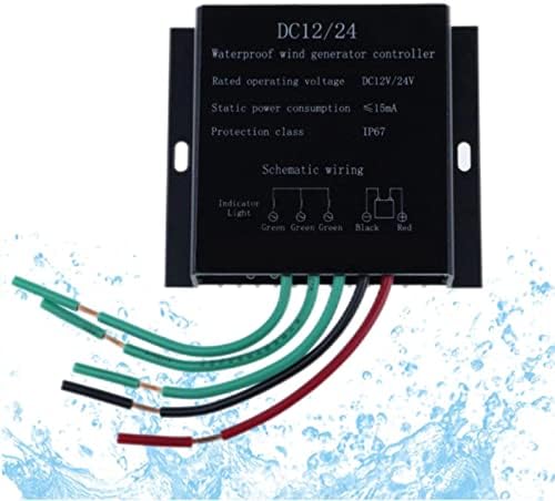 12000W MPPT Wind Turbine Charge Controller - 12V/24V/48V Waterproof IP67 DC Charger for Efficient Wind Energy Conversion (Black)