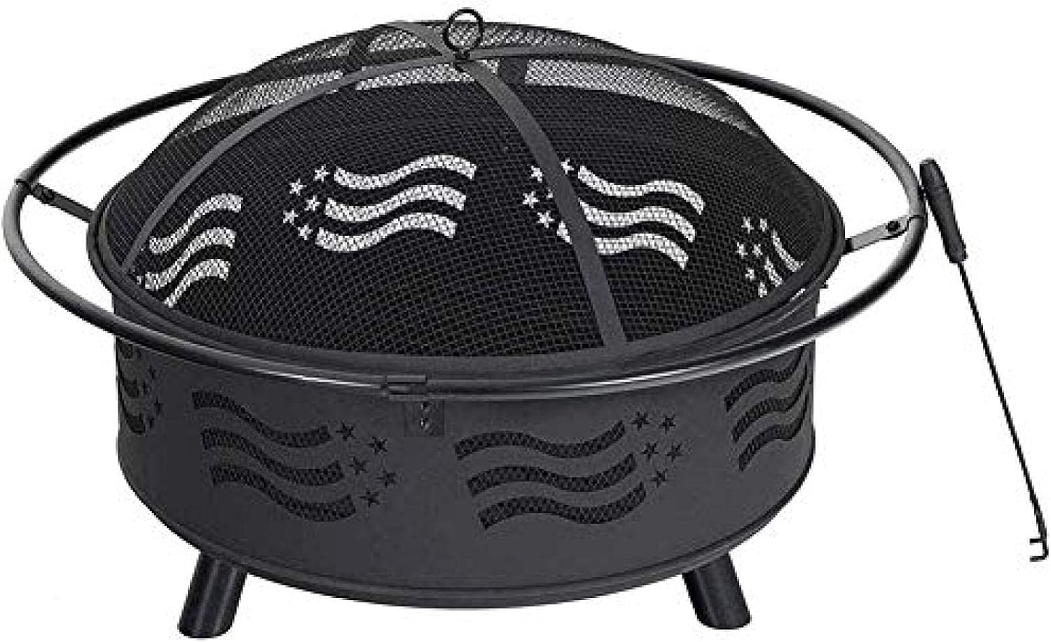Fire Pit BBQ Grill Fire Bowl Heavy Outdoor Brazier with Stove Brazier and Screen Included