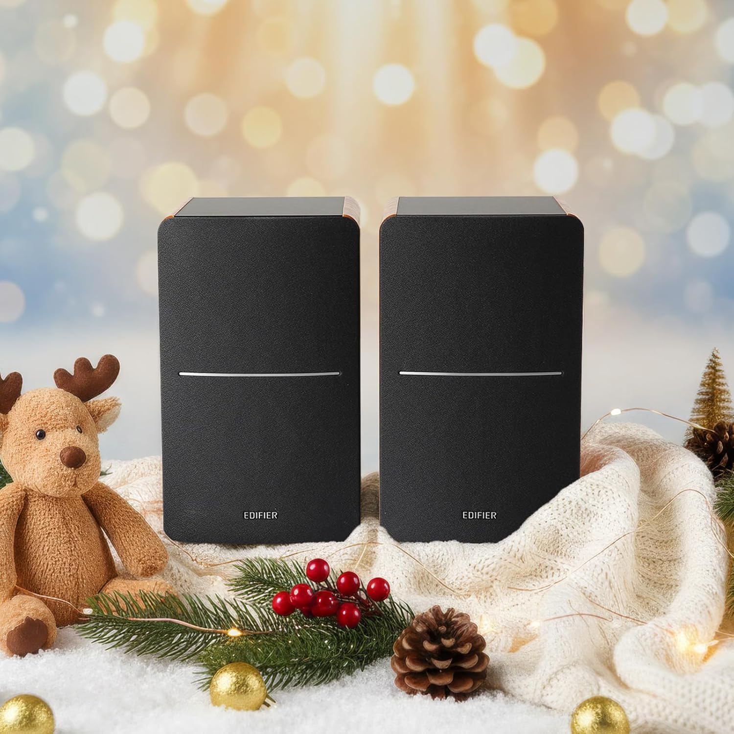 Edifier R1280Ts Powered Bookshelf Speakers - 2.0 Stereo Active Near Field Monitors - Studio Monitor Speaker - 42 Watts RMS with Subwoofer Line Out - Wooden Enclosure