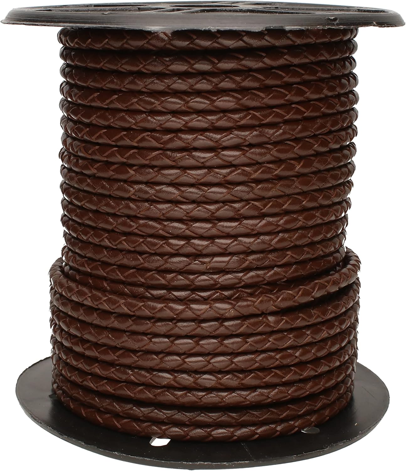 The Beadsmith Braided Bolo Cord – Brown Color – 4mm Spool – 25 Yards/22.86 Meters – Machine Braided Indian Leather – Ideal for Watch Bands, Bolo Ties, Necklaces, Hair Accessories & DIY Jewelry Making