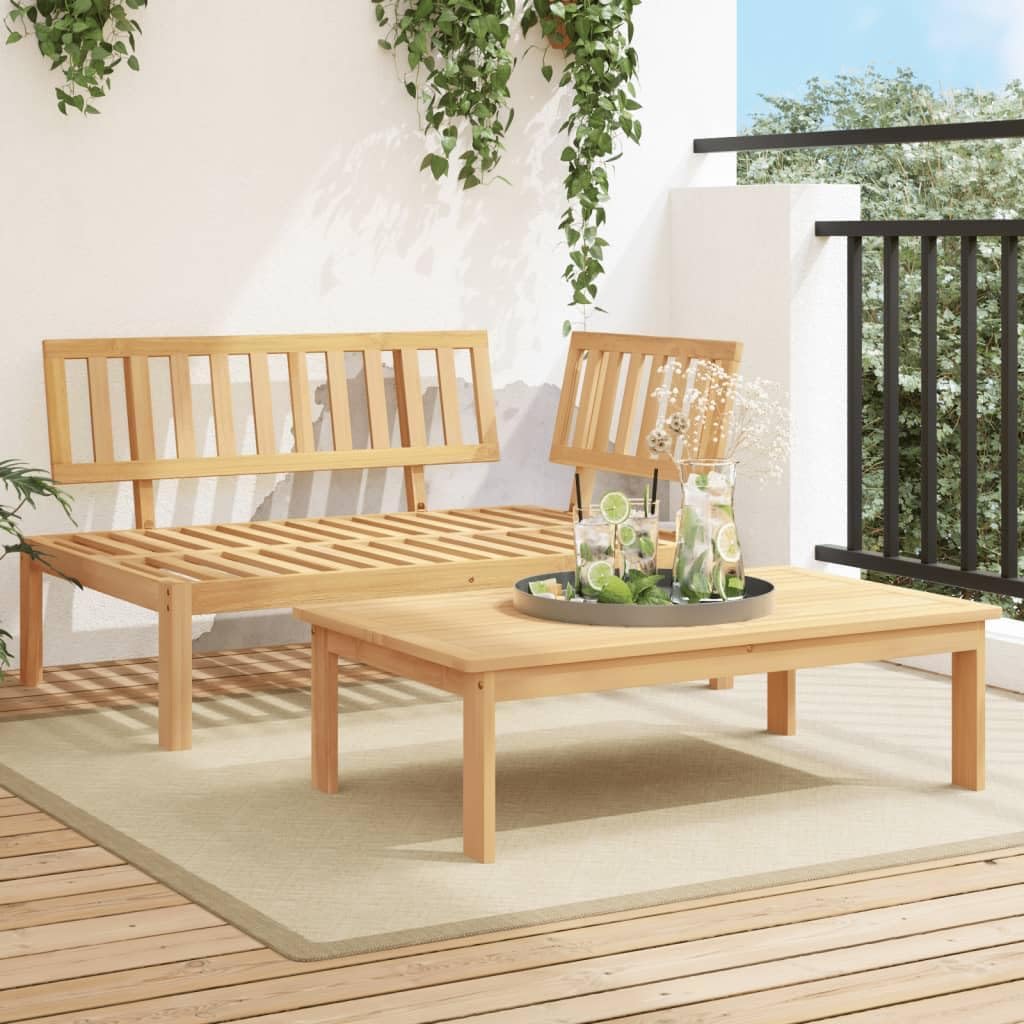 Patio Pallet Sofa Set 2 pcs Solid Wood Acacia,Outdoor Acacia Wood Patio Pallet Sofa Set with Comfortable Backrest for Relaxation Outdoor Furniture, Patio Seating