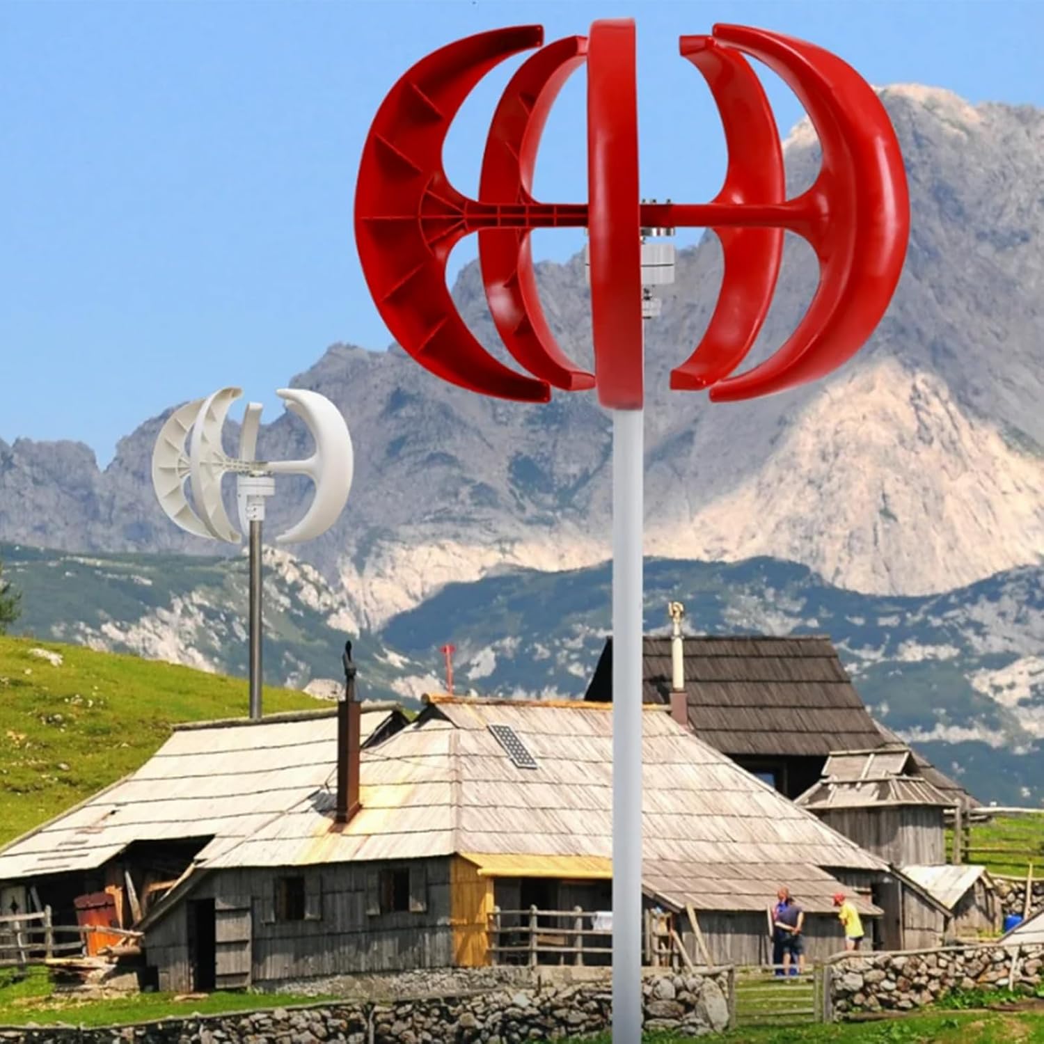 2000W Low Speed New Energy Wind Turbine Generator, 12V 24V 48V 220V Vertical Wind Turbine Generators for Outdoor Street Lights(with Controller)