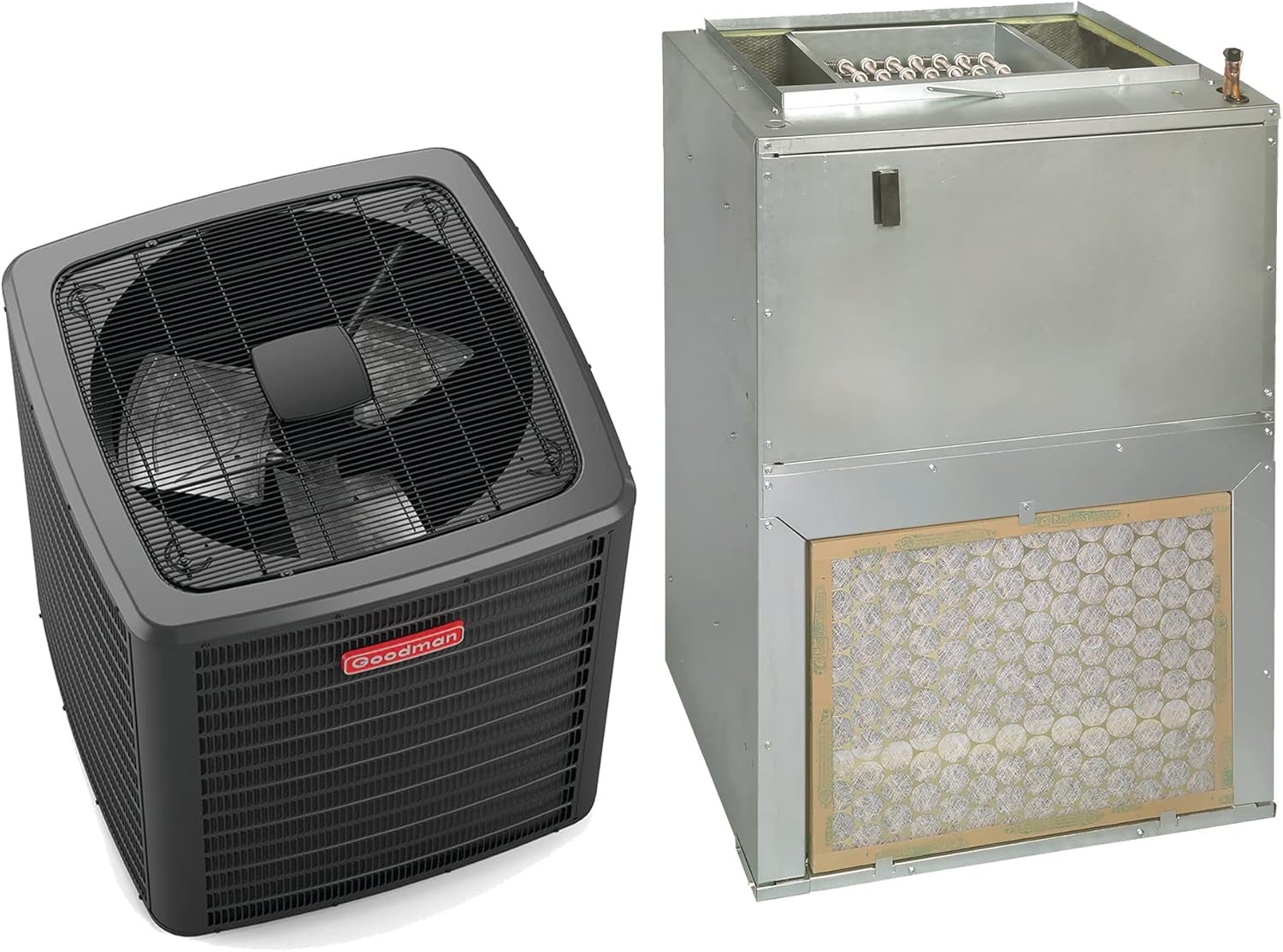 Goodman 2 Ton 14.5 SEER2 Air Conditioning System (Front Return - 5Kw Heat) - Free Thermostat Included - GSXN402410-AWUF310516-TX2N4A