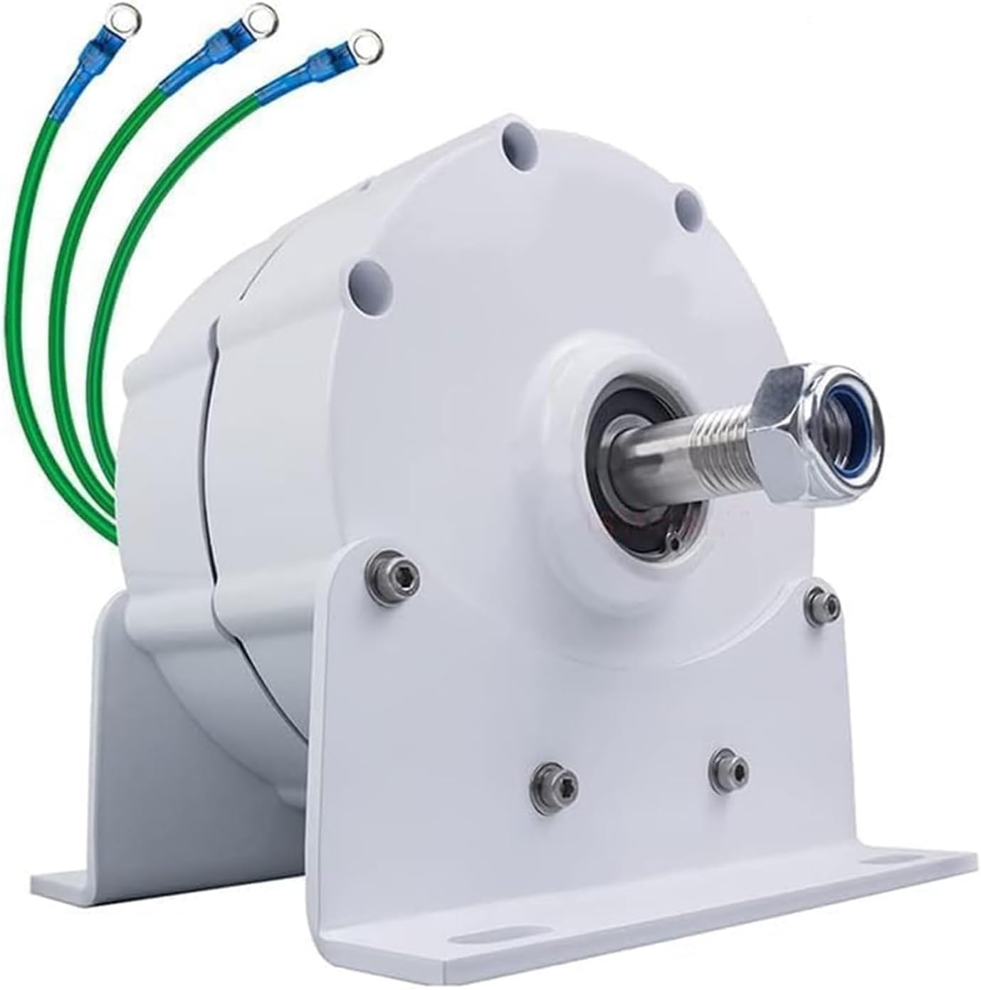 220V-12V Low RPM Alternator, Permanent Magnet 3 Phase Electric Motor Gearless 6500W with Base for Hydro Generators and Wind Turbines