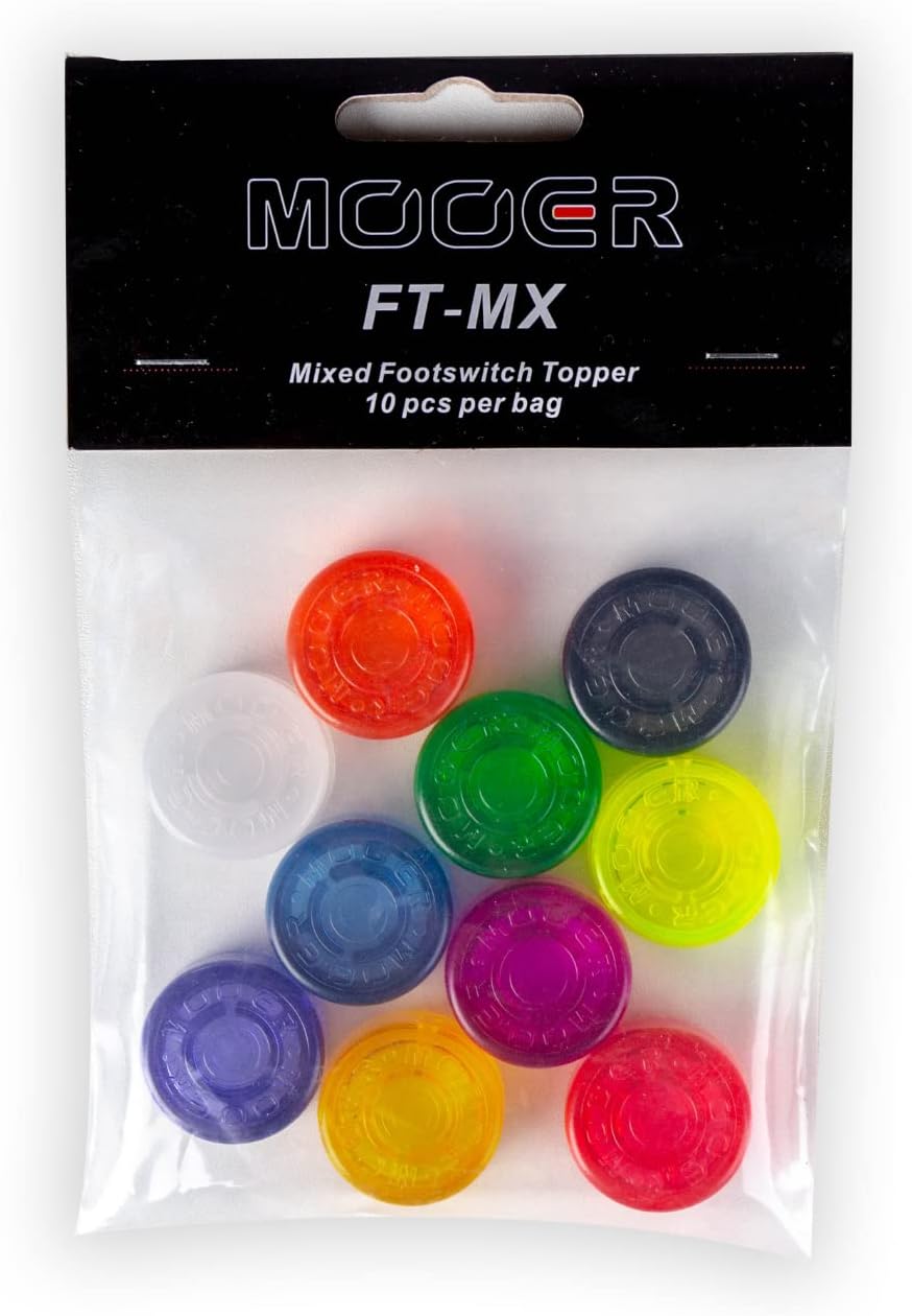 MOOER GE200 Classic Guitar Multi Effects Pedal Adjustable Chain for Metal Music Massive Tones with Portable Soft Case, Pedalboard Footswitch Toppers