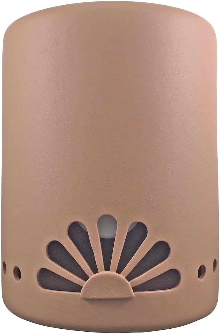 Wall Sconce, Spanish Fan (Nambe) Indoor/Outdoor Ceramic Cylinder Porch Light, Indoor/Outdoor Wall Sconce for Wall Lighting and Exterior Décor Lamp,(100 Watt, 9.25