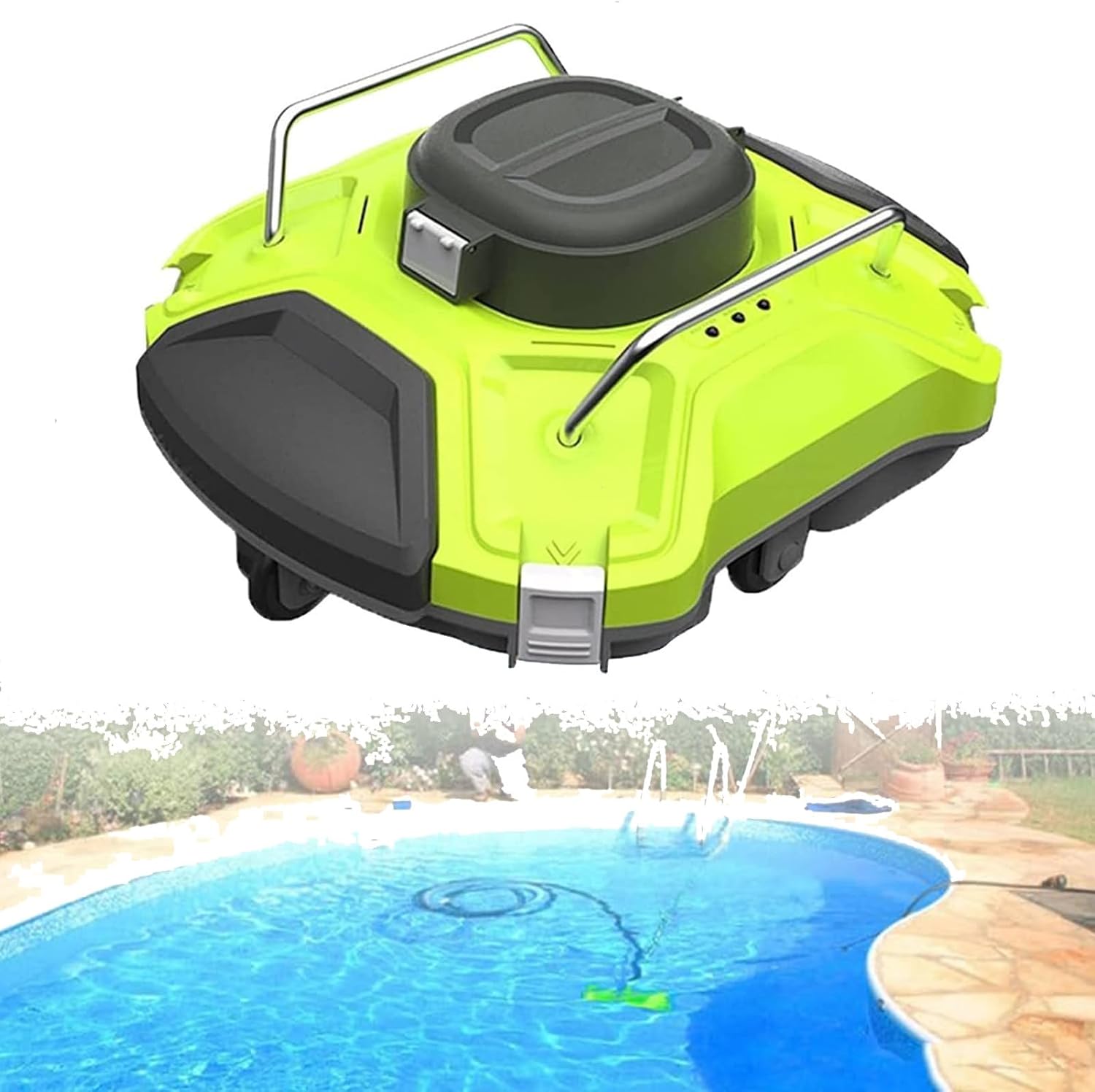 Robotic Pool Cleaner,120 Min Runtime,Rechargeable Battery,Automatic Vacuum for Above Ground Pools