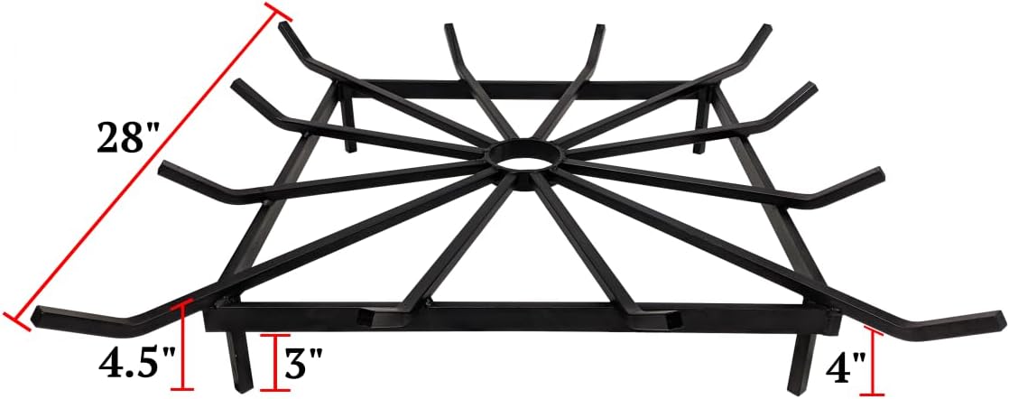 SteelFreak Square Wheel Fire Pit Grate - Made in The USA (28 x 28 Inch)