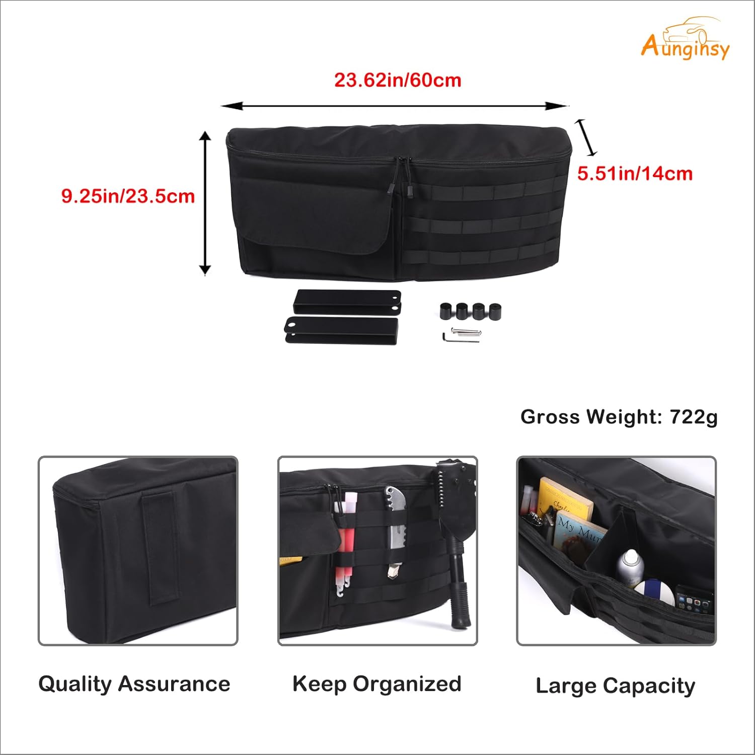 Aunginsy Car Trunk Organizer Compatible with Toyota FJ Cruiser 2007-2021 Car Trunk Storage Box Backseat Hanging Organizer Rear Left Storage Bag Organizer Multi-Compartment Oxford Cloth Accessories