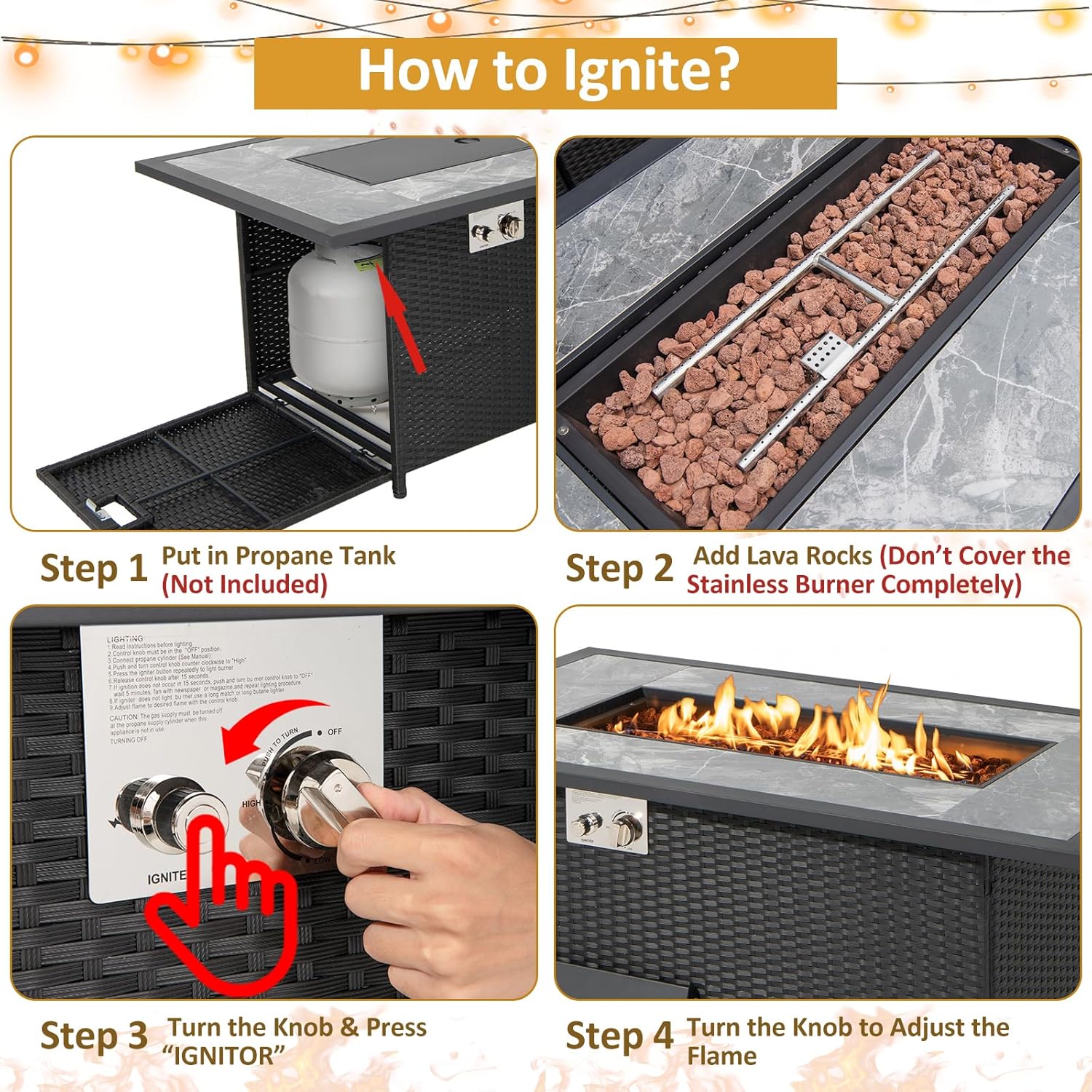 Giantex Outdoor Propane Fire Pit, 52