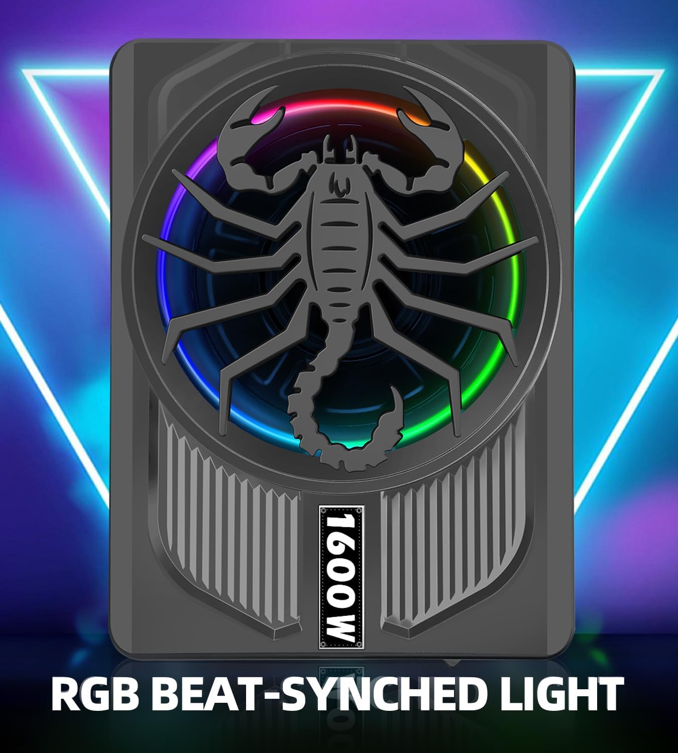 2026 Upgraded 1600W Slim Underseat Car Subwoofer and Amp Package with RGB Beat-Synced Light, Individual Control for Low Pass/Gain/Boost Bass, Clean Deep Bass Perfect for Truck, SUV, Jeep