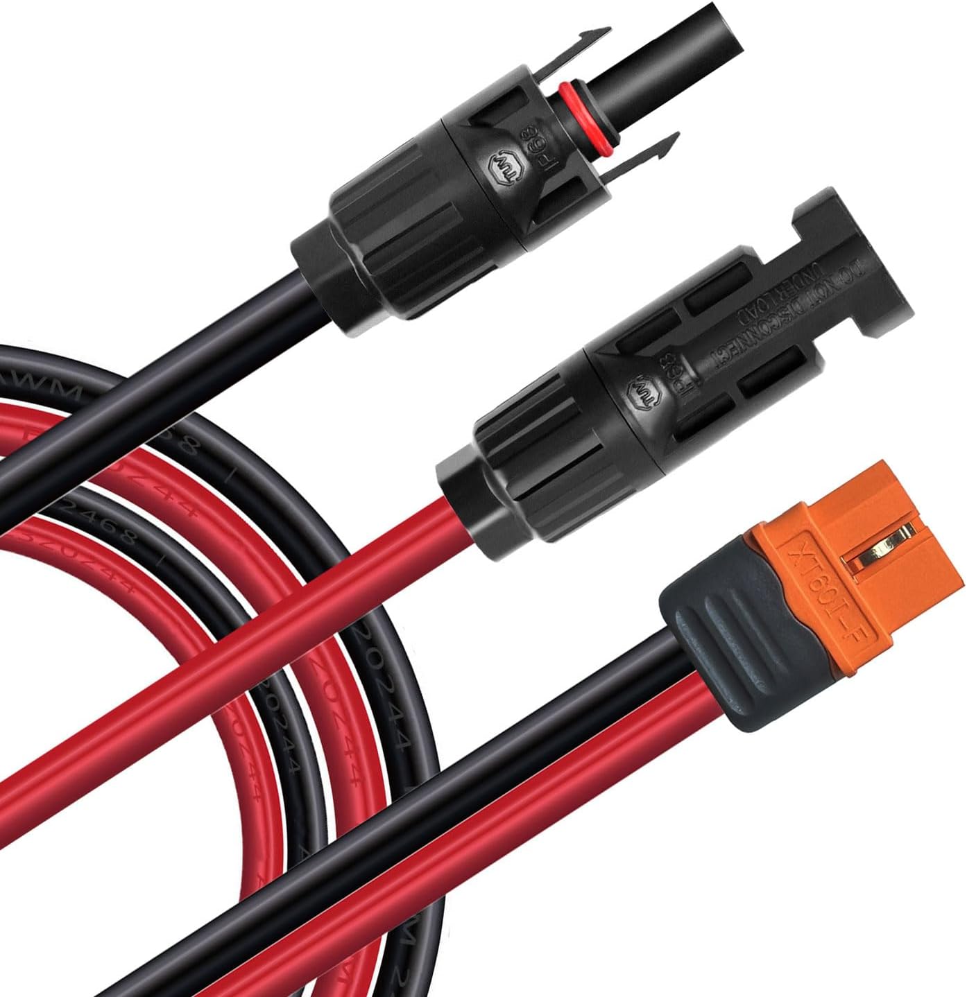 Solar Charge Cable Solar Connector to XT60i Adapter Connector Connecting Solar Panel XT60i-F Extension Cable 12AWG Cable Compatible for EcoFlow Solar Portable Power Station 15.24M (50FT)