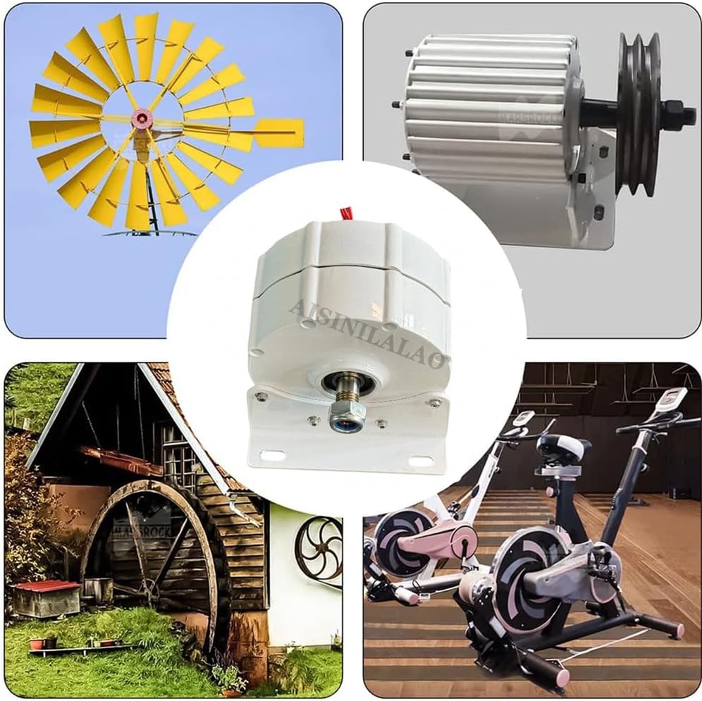 2000W12V 24V 48V Gearless Permanent Magnet Generator, Alternator Coreless Maglev for Solar Panel Wind Turbine (300Rpm,White)