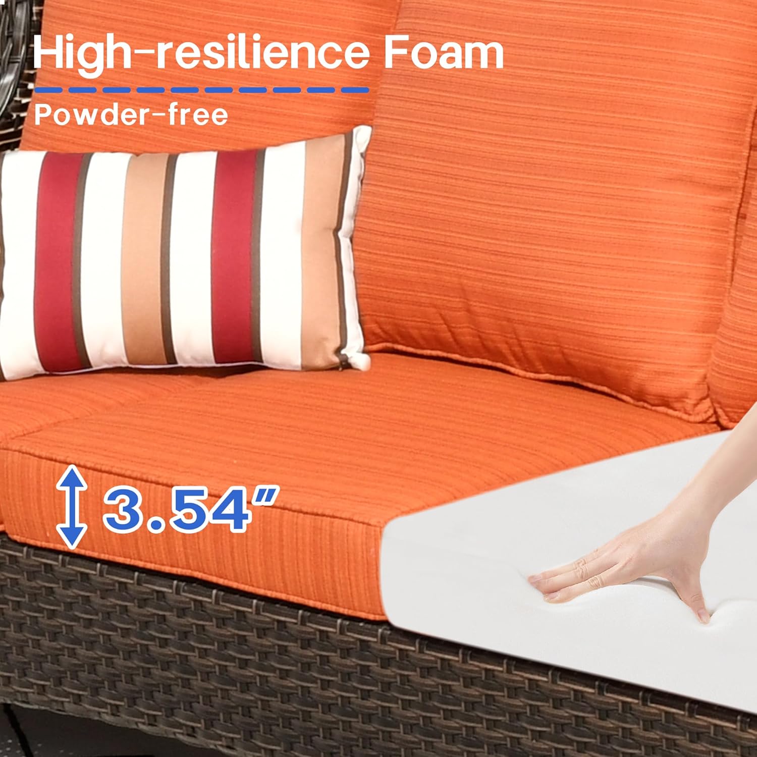 6 Pieces Outdoor Patio Furniture Set with 53