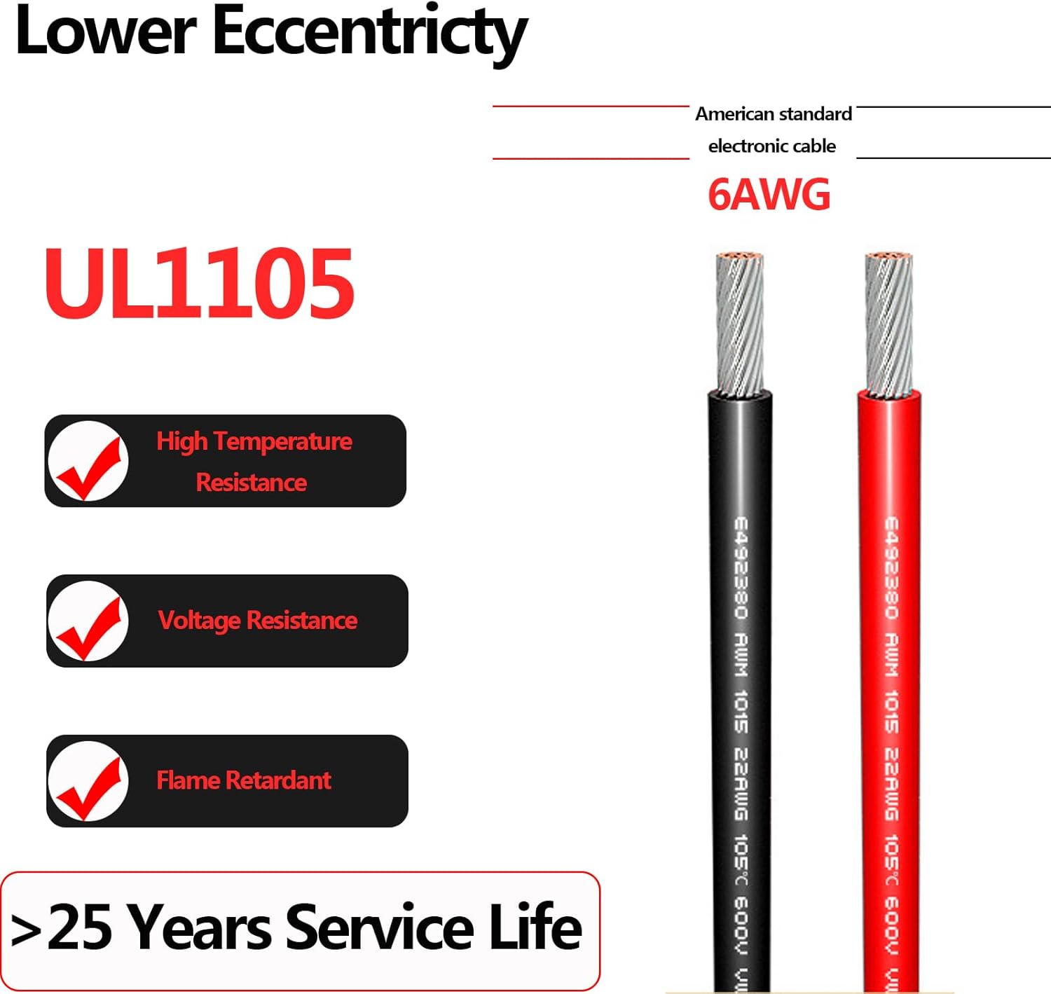 TINGEN 6AWG Solar Cable (20Ft*20Ft 6AWG), Red and Black