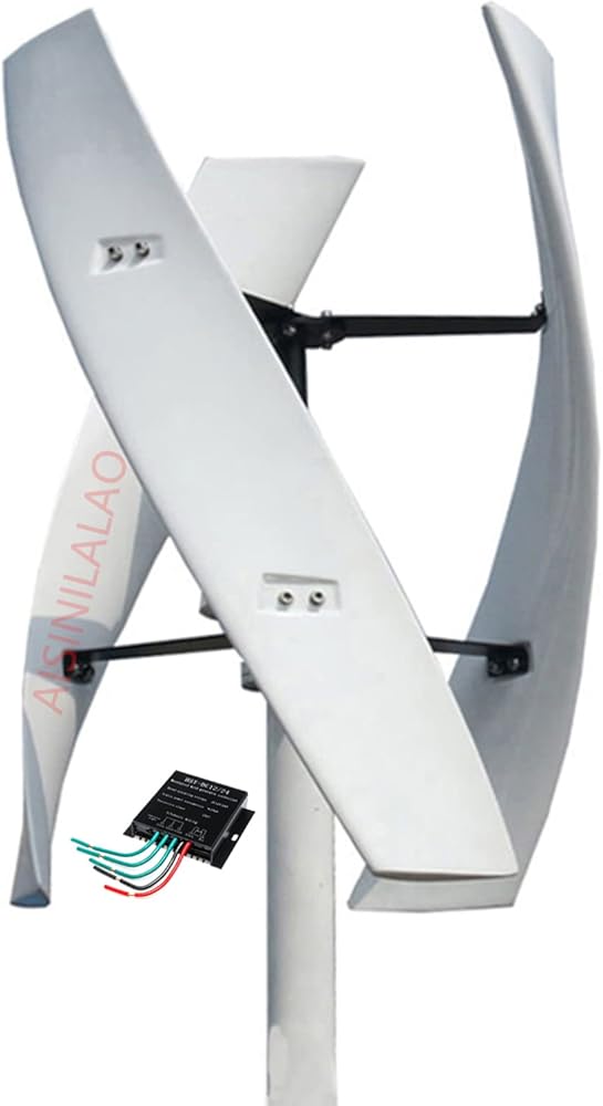 8000W Portable Vertical Wind Turbine Generator+Controller Kit, 12V 24V 48V 2.0M/S Starting Wind Speed No Noise Wind Power Generator for Industrial Energy