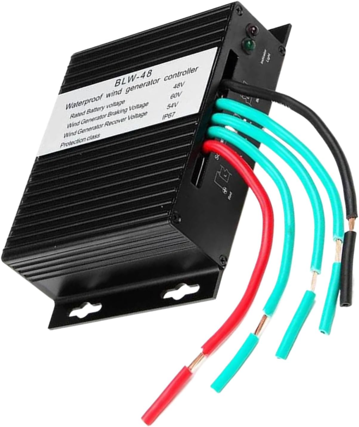 24v, 1000W-5000W Wind Solar Hybrid Controller, Wind Turbine Generator Controller Battery Charge Regulator,12V 24V 48Vwaterproof Charge Controller (Black)