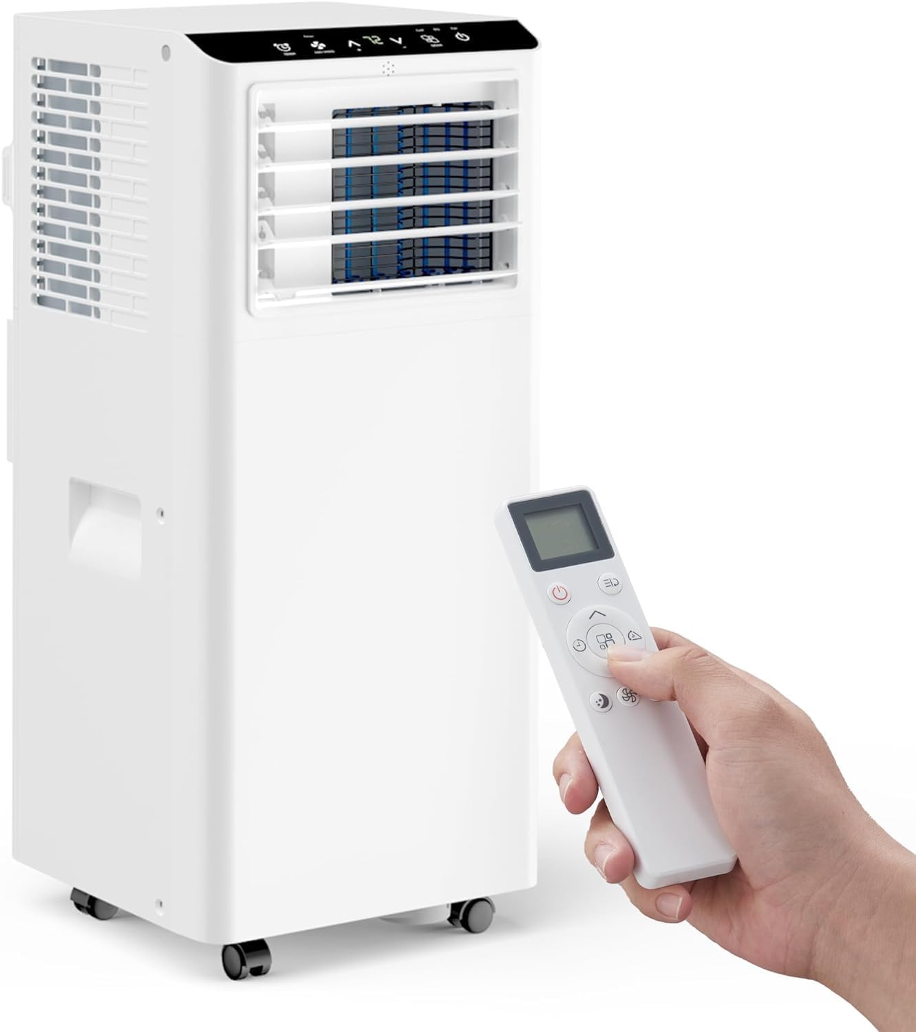 Acekool Portable Air Conditioner with Dehumidifier & Fan Modes, 8000 BTUs Compact Cooling Unit for Rooms Up to 350 Sq. Ft, Quiet Operation, Sleep Mode, Easy Installation, White