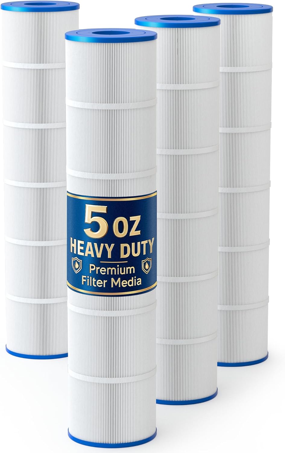 Upgraded 5oz CCP520 Pool Filter Cartridges, Compatible with Pentair Clean & Clear Plus 520 (#160332), Replaces OEM 178585, R173578, Pleatco PCC130, 4-Pack, 520 Sq.Ft Total, Premium Media