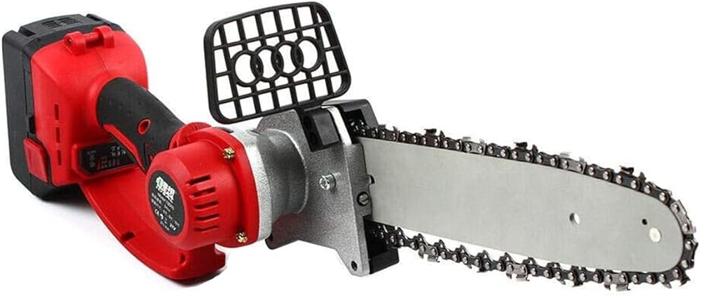 Mini Handheld Electric Saw, 8inch 21V 1200W Cordless Battery Powered Chainsaw, Small Electric Hand Chainsaw with 2x 10000mA Batteries, 59 ft/s Chain Speed for Wood Cutting, Tree Trimming